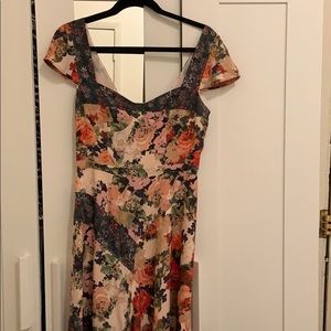 Free People Pink LaFleur Rose Floral Dress sz. 6